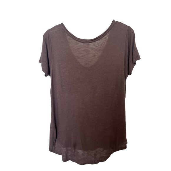Tresics Brown Short Sleeve V-Neck T-Shirt With Pocket - Picture 2 of 4